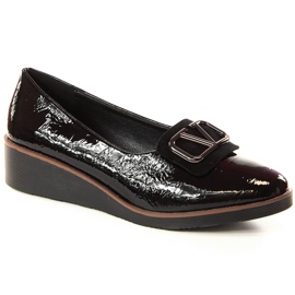 Schwarz lackierte Keilschuhe für Damen Jezzi RMR2265-3