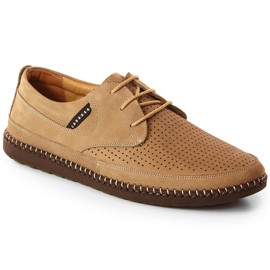 Leichte beige durchbrochene Lederschuhe für Herren T.Sokolski Sar W21-913 braun