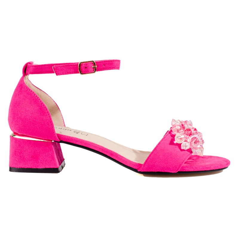 Damen-Sandalen von Shelovet in Rosa mit niedrigem Absatz