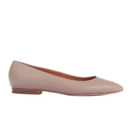 Marco Shoes Ballerinas aus weichem Leder beige