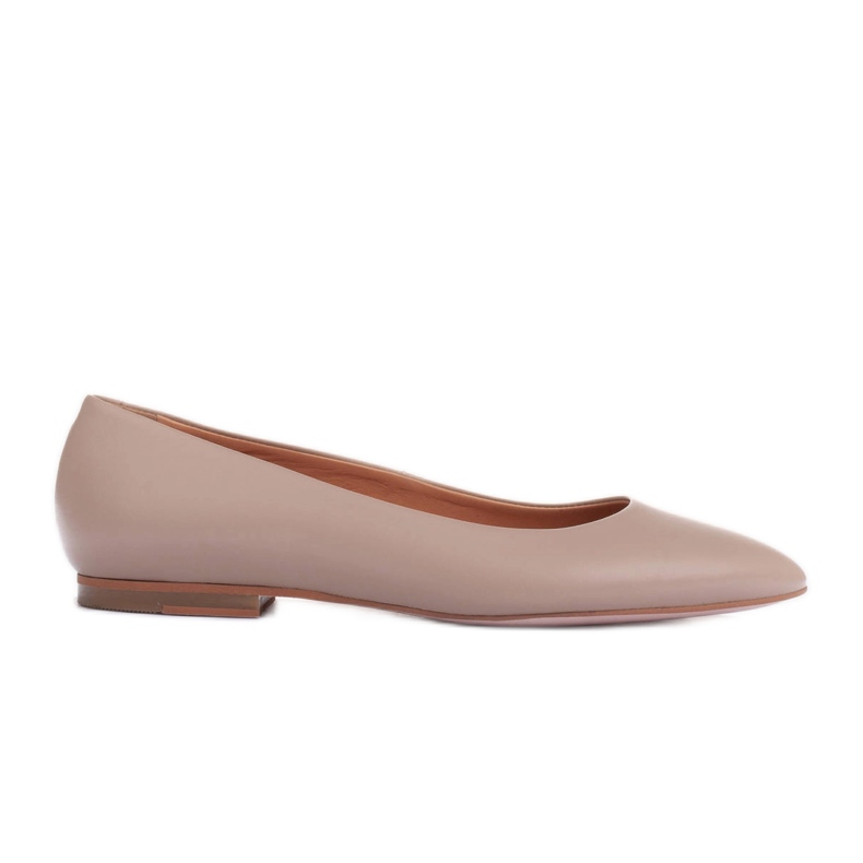 Marco Shoes Ballerinas aus weichem Leder beige