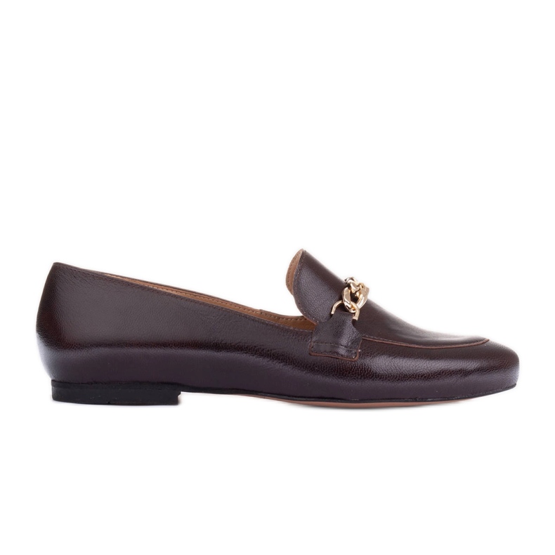 Marco Shoes Ballerinas mit goldener Kette braun
