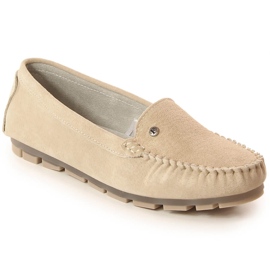 Beige Ledermokassins für Damen Filippo DP2037