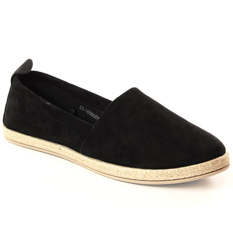 Schwarze Espadrilles zum Hineinschlüpfen für Damen Potocki 16009
