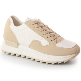 Sportschuhe für Damen auf der Plattform Potocki PY16021 beige