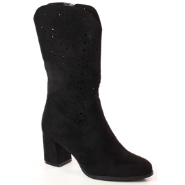 M. DASZYŃSKI Schwarze Frühlings-Cowboystiefel für Damen M.Daszyński SA156-11