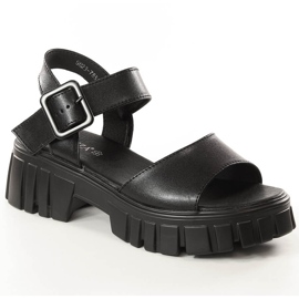 Schwarze Plateausandalen für Damen Vinceza SG23-7852