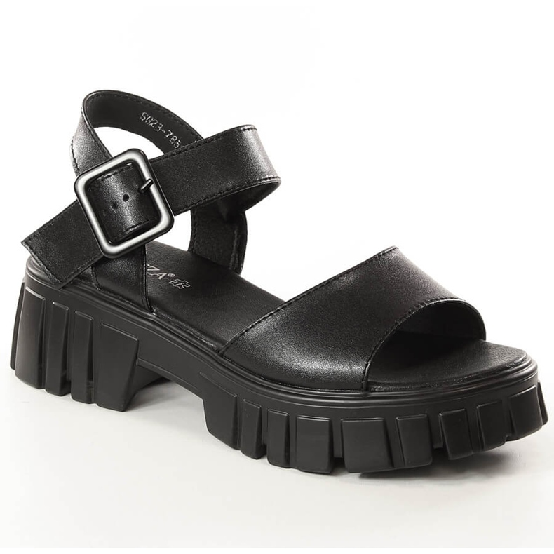 Schwarze Plateausandalen für Damen Vinceza SG23-7852
