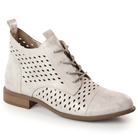Durchbrochene silberne Damenstiefel für den Frühling Jezzi ASA142-45