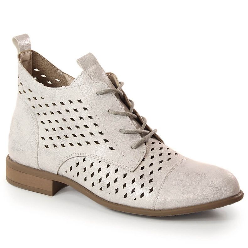 Durchbrochene silberne Damenstiefel für den Frühling Jezzi ASA142-45 silber-