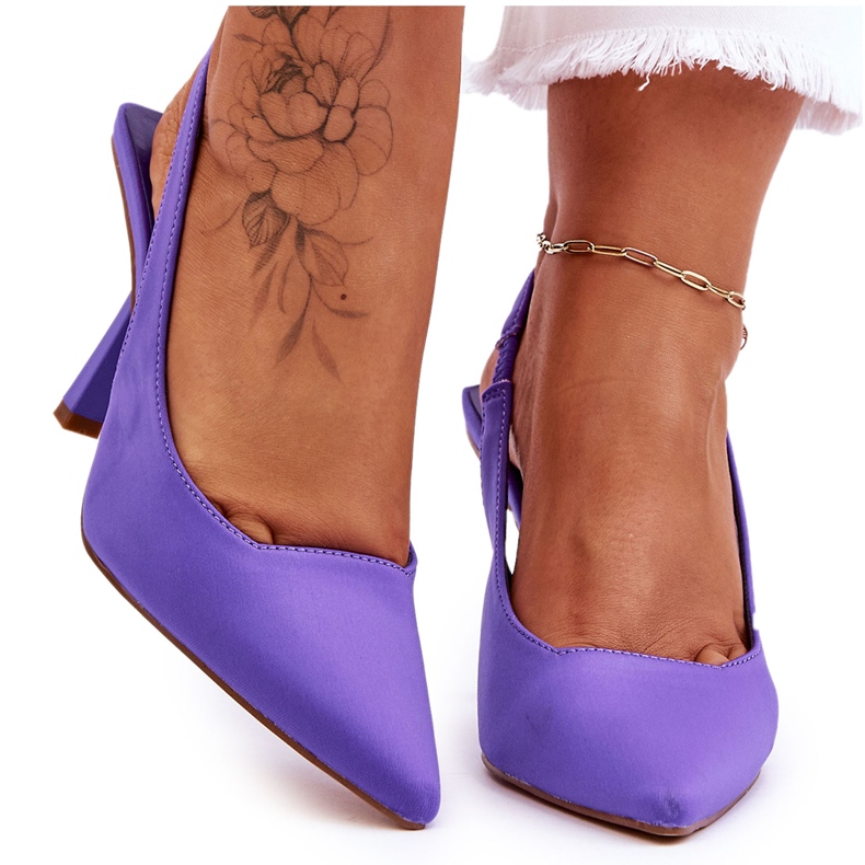 Klassische lila Whitley Spitz High Heels violett