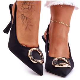 Modische Pins mit Dekoration und Zirkonen Schwarz Alexia