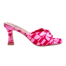Modische High Heels mit pinkfarbenem Floria-Print rosa