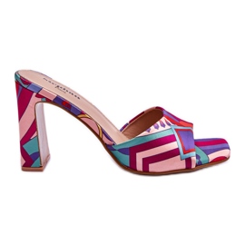 FS1 Gemusterte Damenhausschuhe Lila Adelise violett mehrfarbig