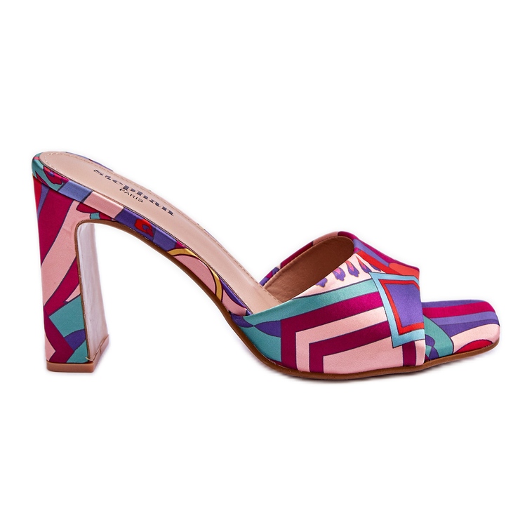 FS1 Gemusterte Damenhausschuhe Lila Adelise violett mehrfarbig