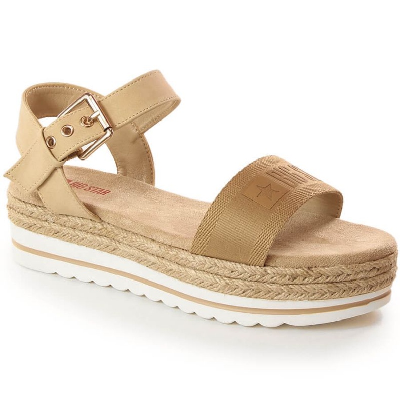 Espadrille-Sandalen mit Plateau Big Star W INT1849 beige