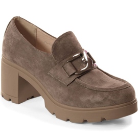 Potocki W WOL135 Wildlederschuhe mit Pfosten und Plateau beige