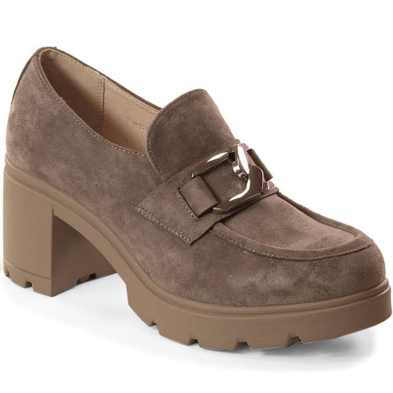 Potocki W WOL135 Wildlederschuhe mit Pfosten und Plateau beige