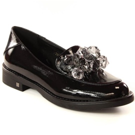 Lackierte Schuhe mit Kristallen Potocki W WOL136 schwarz