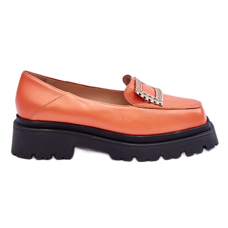 FILIPCZYK Bequeme orangefarbene Agathe-Leder-Loafer