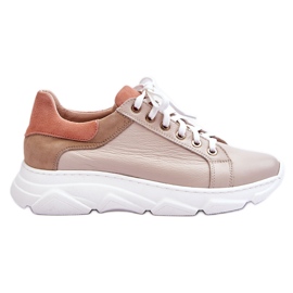 FILIPCZYK Bequeme Leder-Plateau-Sneaker Beige Alisane