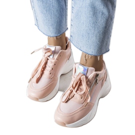 Stacey pinkfarbene Turnschuhe mit Keilabsatz rosa