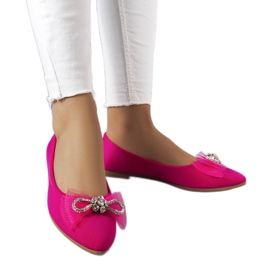 Rosafarbene Ballerinas mit Schleife und Strass von LaGarde