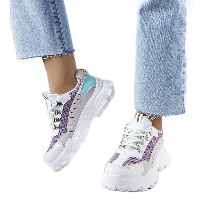 Graue Chunky-Sneaker für Damen weiß