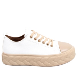 BM Winnie WEISS / BEIGE Damenturnschuhe
