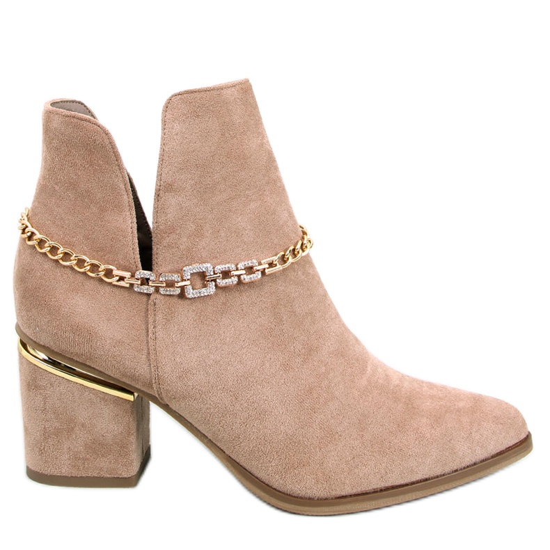 BM Virginia Khaki Frühlingsstiefel mit Absatz beige