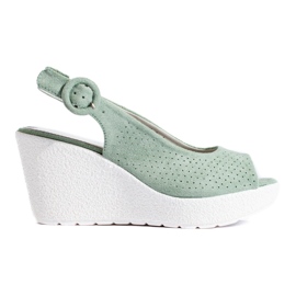Grüne Keilsandalen von Shelovet für Damen