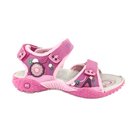 American Club Mädchensandalen mit Ledereinsatz American 1232 pink violett rosa