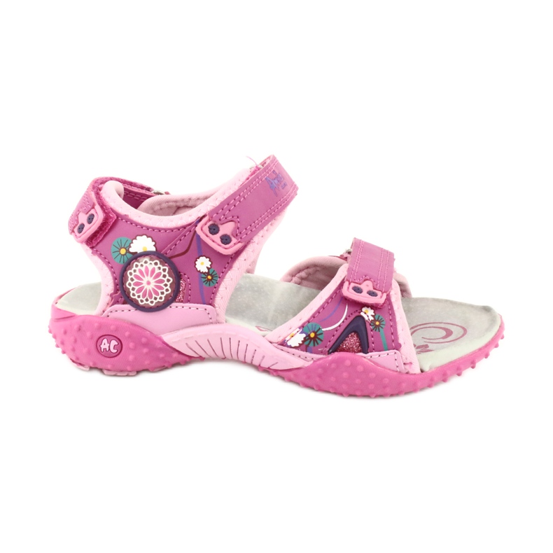 American Club Mädchensandalen mit Ledereinsatz American 1232 pink violett rosa