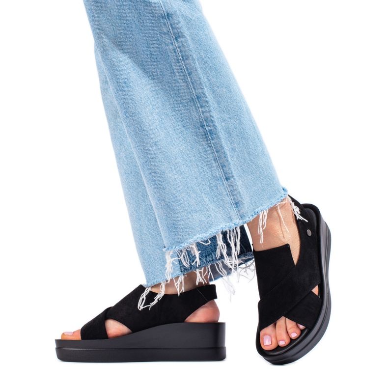 Schwarze Keilsandalen von Shelovet für Damen