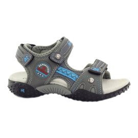 American Club Klettsandalen mit American 1618 grauem Ledereinsatz blau