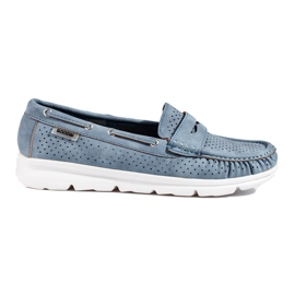 Durchbrochene blaue Shelovet-Slipper für Damen