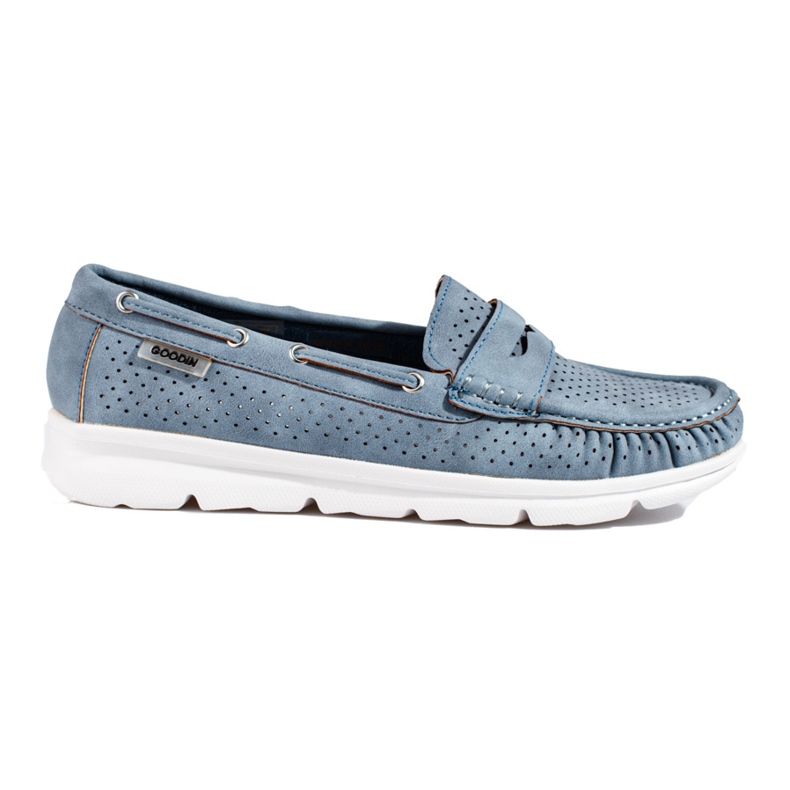 Durchbrochene blaue Shelovet-Slipper für Damen