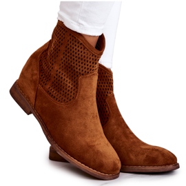 S.Barski Wildleder Damenstiefel Hidden Wedge Camel Solene braun