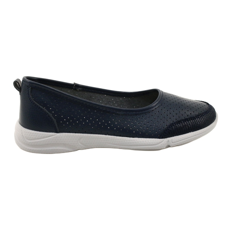 Ballerinas aus durchbrochenem Leder Evento-Jezzi 21PB32-3621 Navy blau