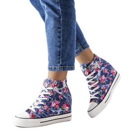 BM Marineblaue Sneaker mit Keilabsatz von Fouquet