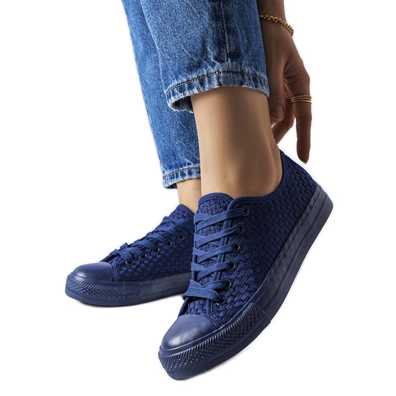 BM Marineblaue gewebte Sneakers von Thibodeau