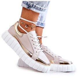 S.Barski Damen-Brogues auf der beige-goldenen Noriso-Plattform