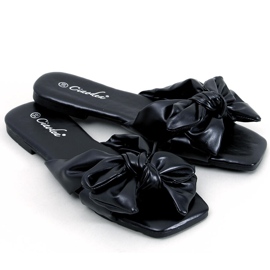 Minnen Schwarze Schleifenpantoffeln