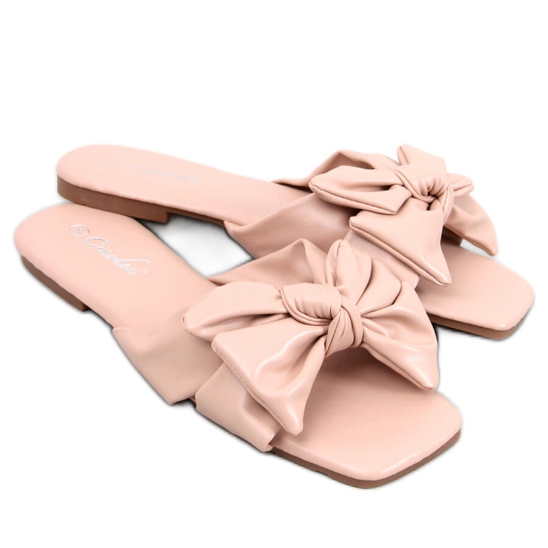 Minnen Nude Slides mit Schleife rosa