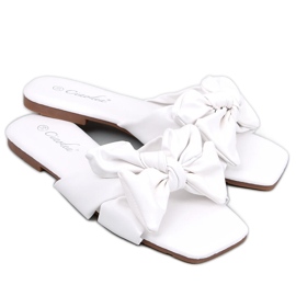 BM Minnen Weiße Schleifenpantoffeln