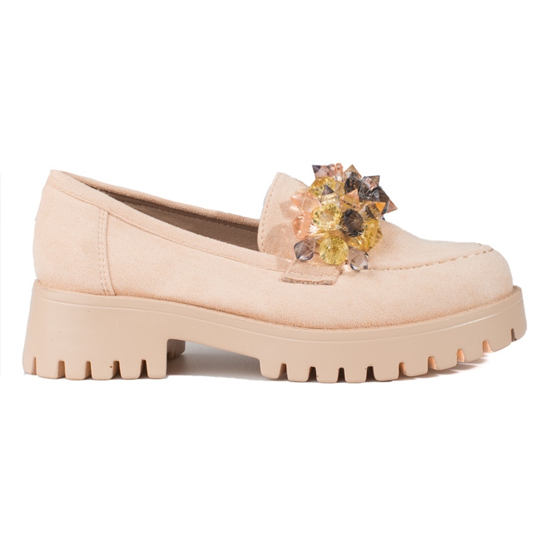 Plateau-Mokassins aus Veloursleder für Damen Shelovet beige