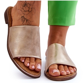 Goldene Klappen von Frauenleder von Frauen Leder