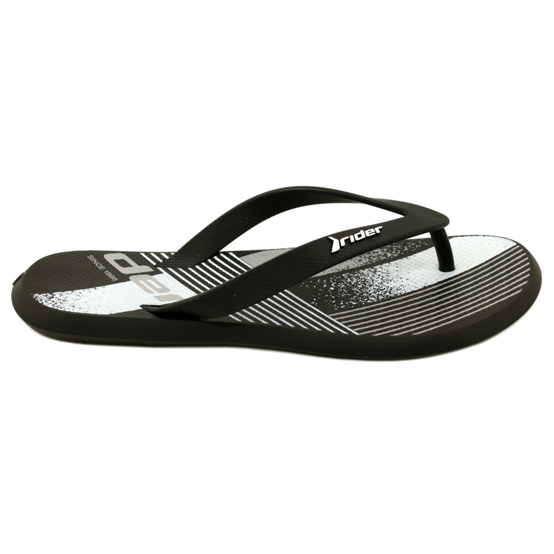 Herrenhausschuhe Rider 83419 AH973 Schwarz/Weiß