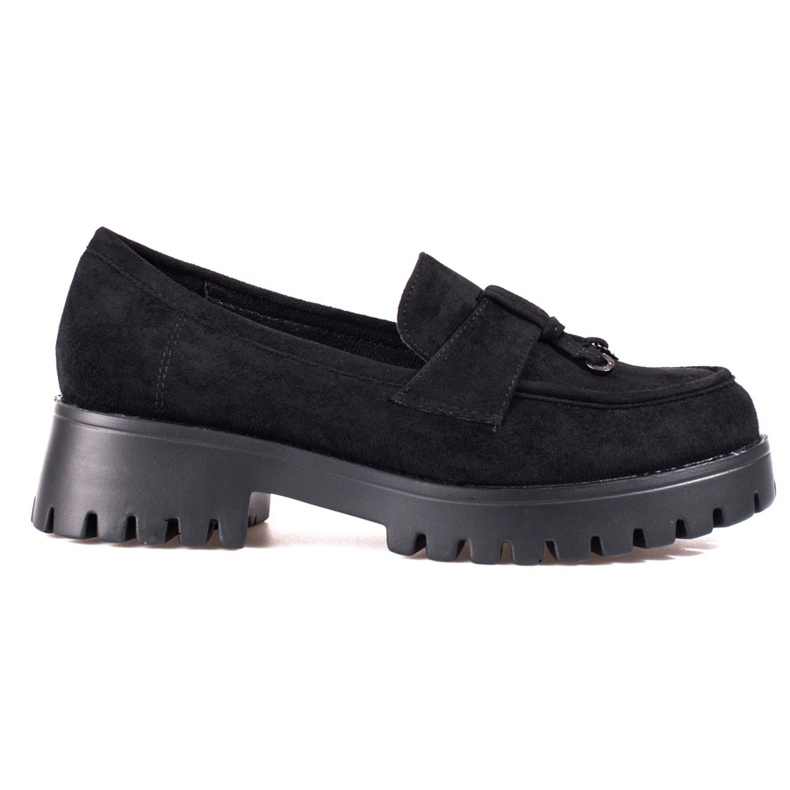 Damen Wildleder Plateauschuhe schwarz Shelovet