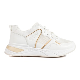 Weiße Turnschuhe für Damen auf einer dicken Sohle Shelovet